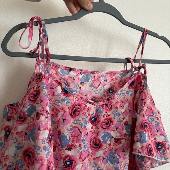 SHEIN NWOT Allover Floral Cold Shoulder Dress PINK Floral Size Small Mini - Picture 8 of 11